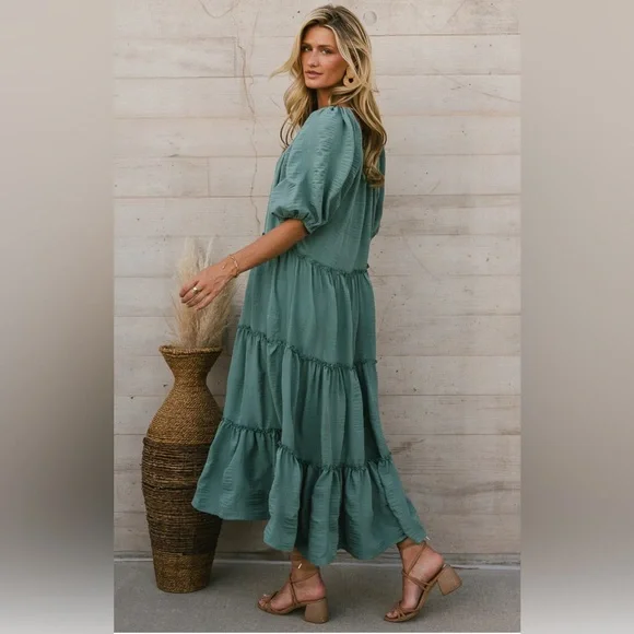 Bohme Teal Midi Dress - Picture 2 of 12